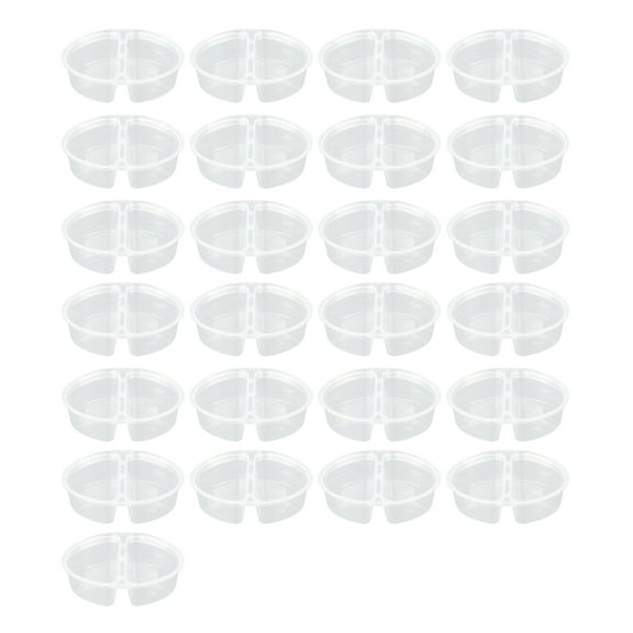 Homelife 5/10/15/25Pcs Seasoning Box Disposable And Reusable Leak-Proof Lid Double Compartment Condiment Container for Condiment Dip Sauce Sampling And Travel Snacks