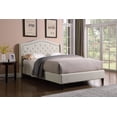 thumbnail image 1 of Homelife 53" Light Beige Cream Curved & Diamond Tufted Headboard Platform Bed, 1 of 4