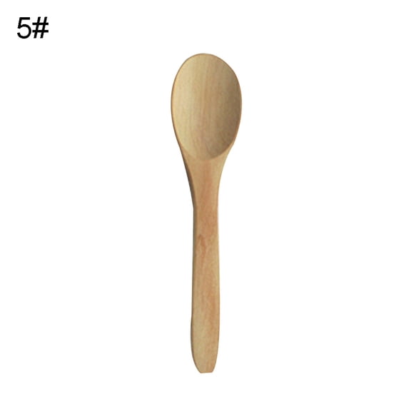 Homelife 5Pcs Wooden Handmade Long Handle Eating Cooking Soup Spoons Kitchen Utensil