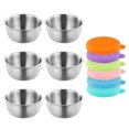 thumbnail image 1 of Homelife 6Pcs 60ml/70ml/80ml Salad Dressing Container with Lid Stainless Steel Condiment Cups Small Leakproof Sauce Container for Lunch Boxes Picnics Travel, 1 of 13