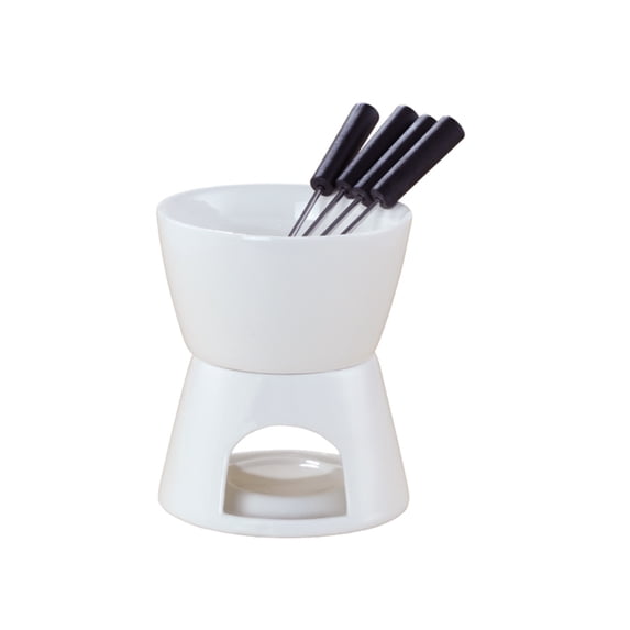 Homelife Ceramic Chocolate Fondue Butter Warmer Set Melt Hot Pot Bowl for Cheese Caramel High-Temperature Resistant Ceramics Even Heating Chocolate Dipping Set