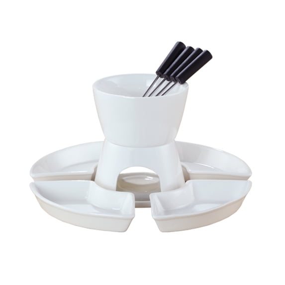 Homelife Ceramic Chocolate Fondue Butter Warmer Set Melt Hot Pot Bowl for Cheese Caramel High-Temperature Resistant Ceramics Even Heating Chocolate Dipping Set