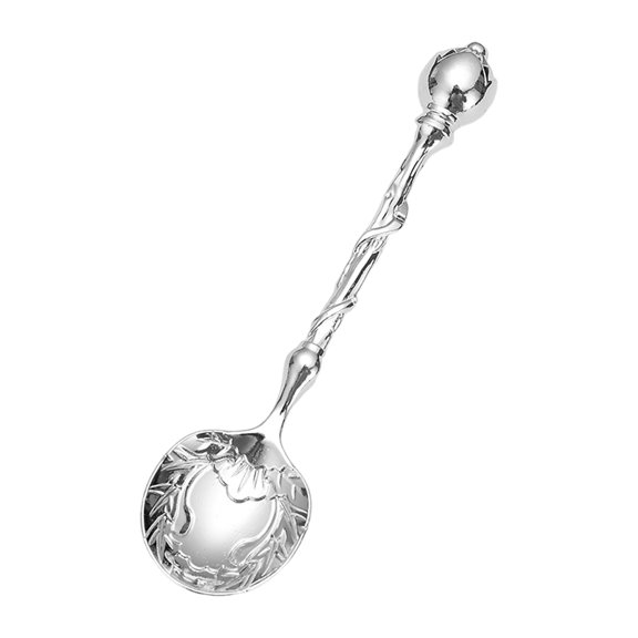 Homelife Coffee Spoon Carved Teaspoon Vintage European Palace Design Tableware Dessert Spoons for Kitchen Dining Bar Milk Tea Shops Cocktail Mixing