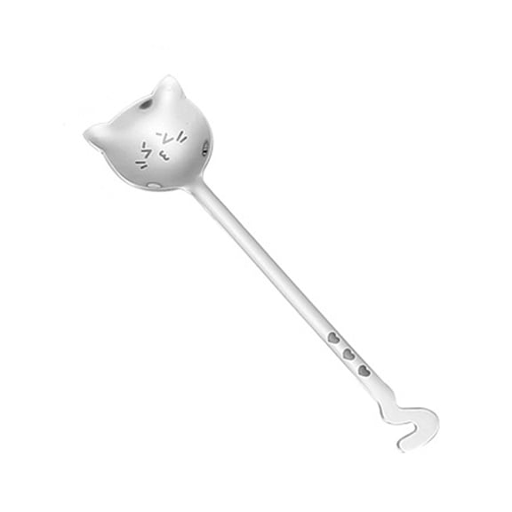 Homelife Coffee Spoon Cute Non-stick Stainless Steel Creative Cat Shape Spoon for Kitchen