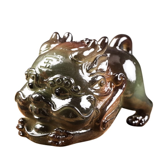 Homelife Color Changing Tea Pet Pixiu Resin Lucky Statue Kung Fu Tea Tray Decor Light Up Feng Shui Ornament Home Office Desk Gift