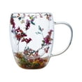 thumbnail image 1 of Homelife Dried Flower Double Wall Clear Glass Coffee Mug 350ml Insulated Glass Cup for Hot Cold Beverages Cappuccino Latte Espresso Cup Heat-Resistant Borosilicate Glass Water Cup, 1 of 13