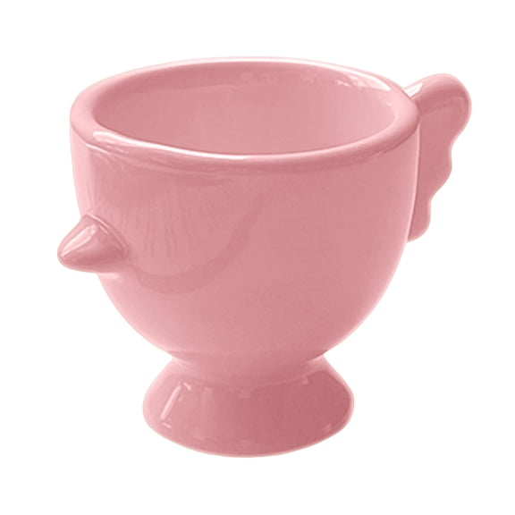 Homelife Egg Cup Heightened Base Solid Color Non-Slip Handle Good Grip Easy to Clean Makeup Sponge Holder Mini Breakfast Ceramic Egg Holder Dining Room Use