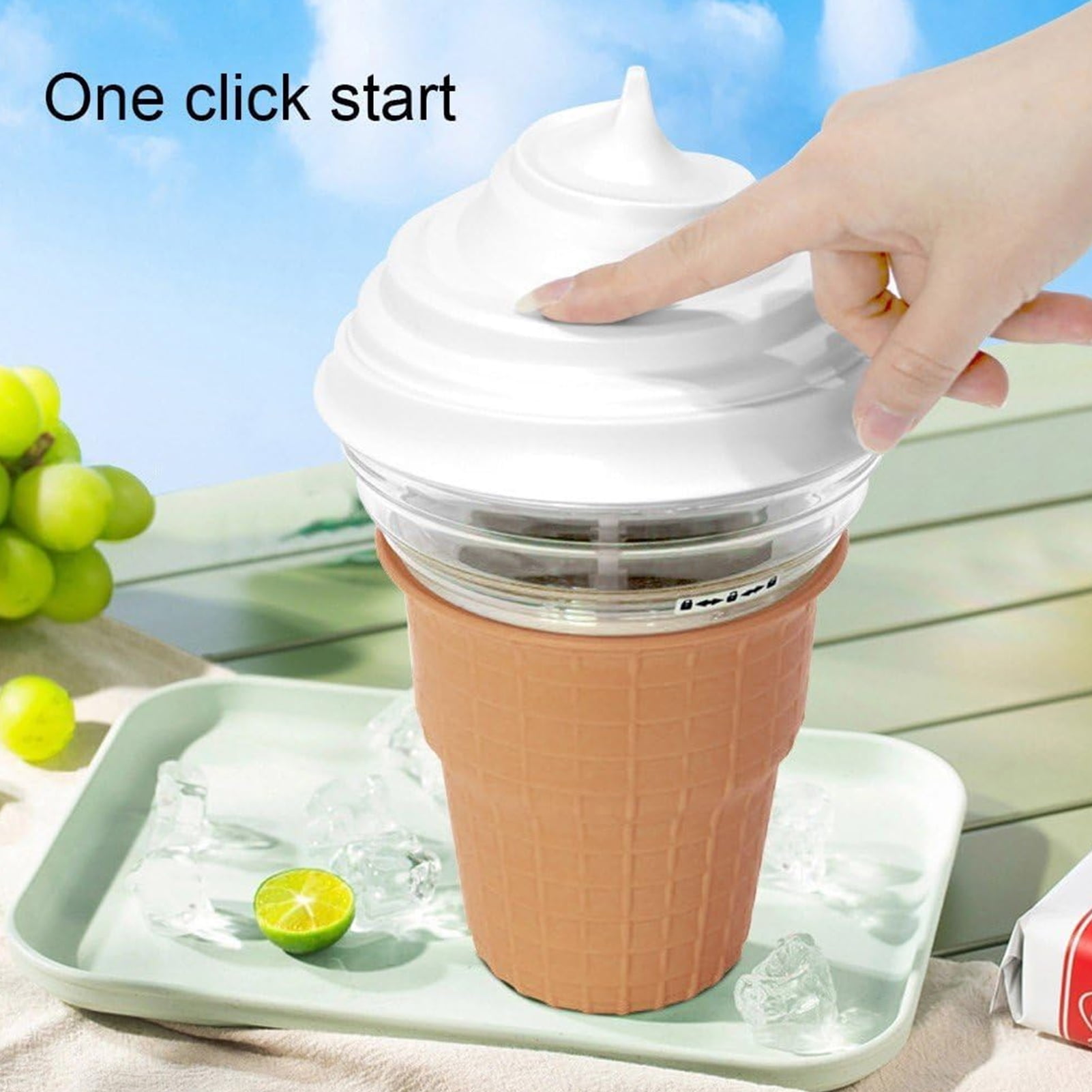 Homelife Electric Ice Cream Maker Quick DIY Fruit Ice Cream Machine for Homemade Gelato Sorbet Yogurt Milkshakes Drinks