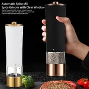 Homelife Electric Pepper And Salt Grinder Battery Powered Automatic Spice Mill with Adjustable Coarseness LED Light Kitchen Gadget