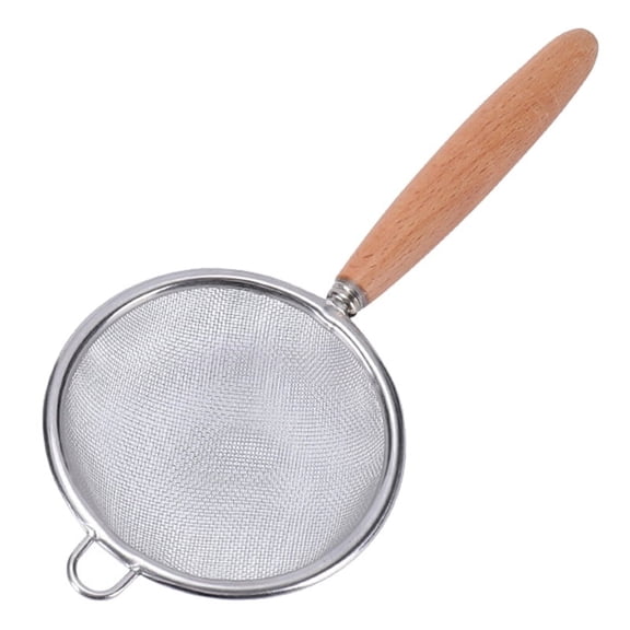 Homelife Flour Sieve Anti-Slip Fine Mesh Comfortable Grip Stainless Steel Multi-function Heat Insulation Manual Juice Filter Oil Net Colander