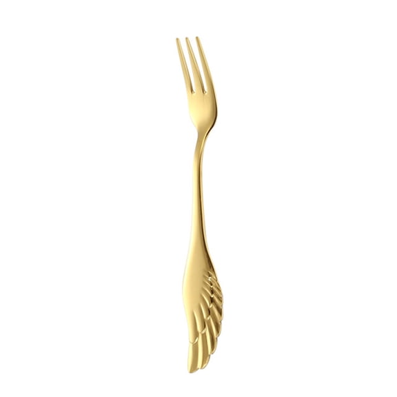 Homelife Fruit Fork Mirror Polish Long Handle Stainless Steel Creative Wing Coffee Spoon Dessert Fork Kitchen Gadget