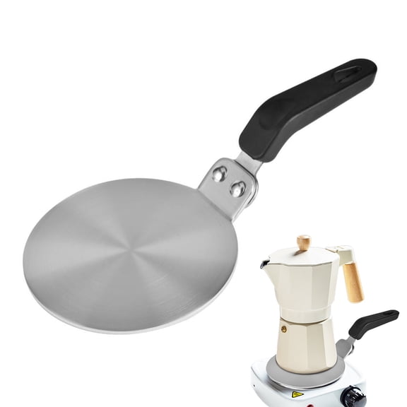 Homelife Gas Stove Heat Diffuser Plate 5.1/7.8 Inch Round Thermal Conductive Induction Adapter with Anti-Scalding Handle for Even Heat Distribution Cookware Protector Unfreeze Chocolate Brewing