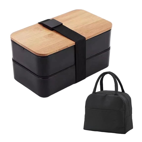 Homelife Japanese Bento Lunch Box Adult Leakproof Lunch Container with Bamboo Lid 4 Utensils Meal Prep Bento Box for Portion Control