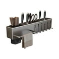 thumbnail image 1 of Homelife Kitchen Cutlery Holder Wall Mounted Cutter Holder with Hooks Carbon Steel Cutter Storage Rack for Spoon Chopsticks Rust-Resistant Kitchen Utensil Organizer, 1 of 13