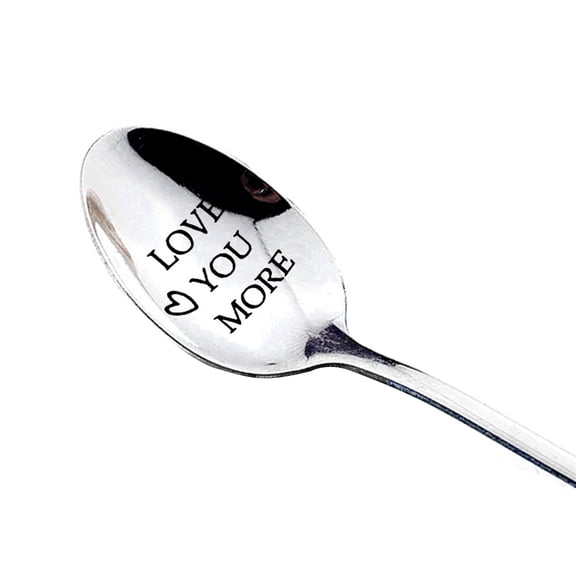 Homelife Long Handle Spoon Stainless Steel Household Tableware Letter Engraved Utensils