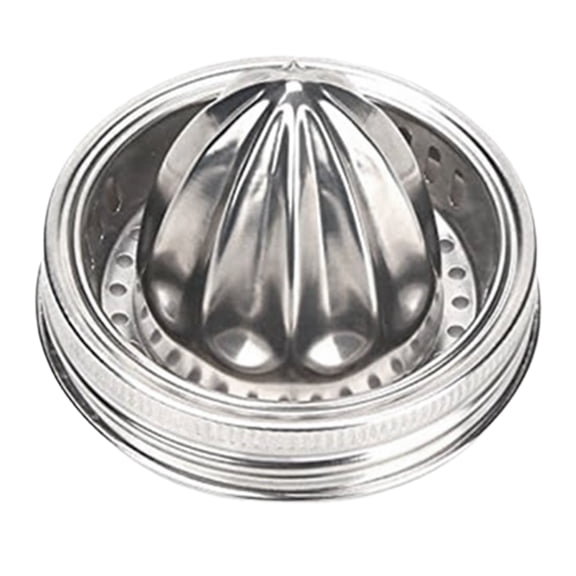 Homelife Mason Jar Juicer Lid Stainless Steel Citrus Reamer Handle Wide Mouth Juicer Top for Canning Manual Juice Squeezer with Leak-Proof Cap