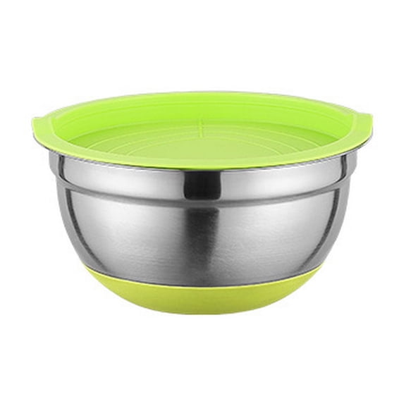 Homelife Mixing Bowl with Lid Set Large Capacity Non-Slip Bottom Polished Surface Easy to Clean Salad Bowl Kitchen Food Storage Organizer