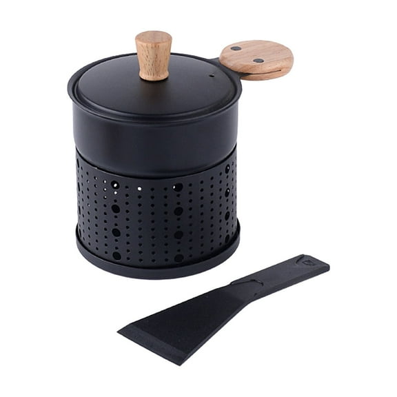 Homelife Portable Cheese Oven with Candle Holder Spatula Space-Saving Simple Elegant Cheese Melter Multi-Functional Hot Pot Frying Pan