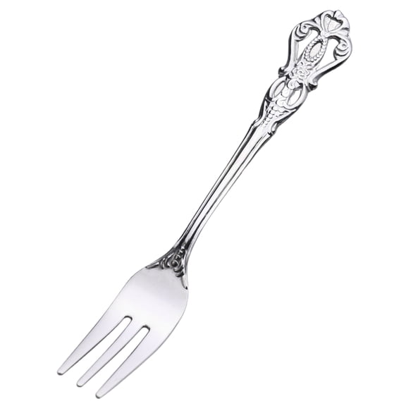 Homelife Relief Pattern Coffee Spoon Rust-resistant Stainless Steel School Canteen Dessert Fork for Restaurant