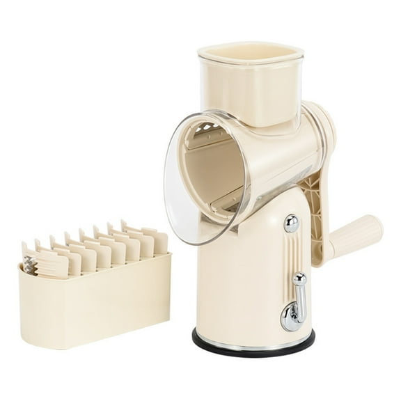 Homelife Rotary Cheese Grater 5 Blade Cheese Shredder Manual Hand Crank Cheese Grater Vegetable Chopper Wide Feed Opening Slicer
