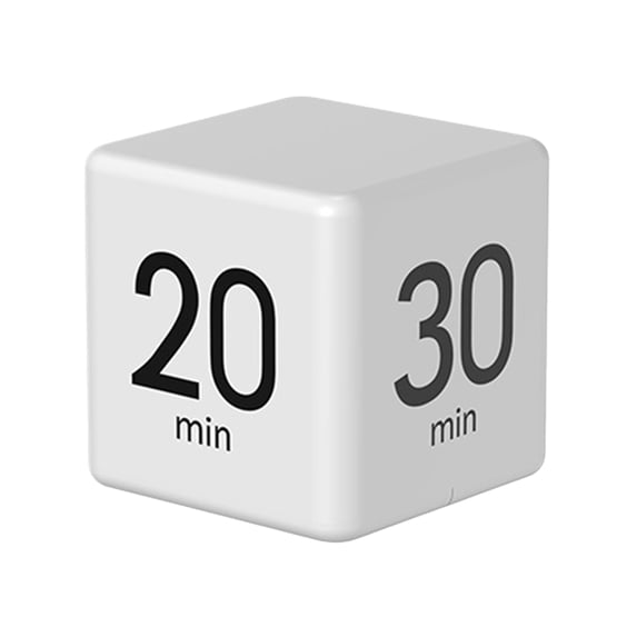 Homelife Rotating Pomodoro Timer 1-60 Minutes Preset LED Display Adjustable Volume Cube Timer for Work Study Kitchen Portable Sensor-Controlled Adjustable Volume Timer