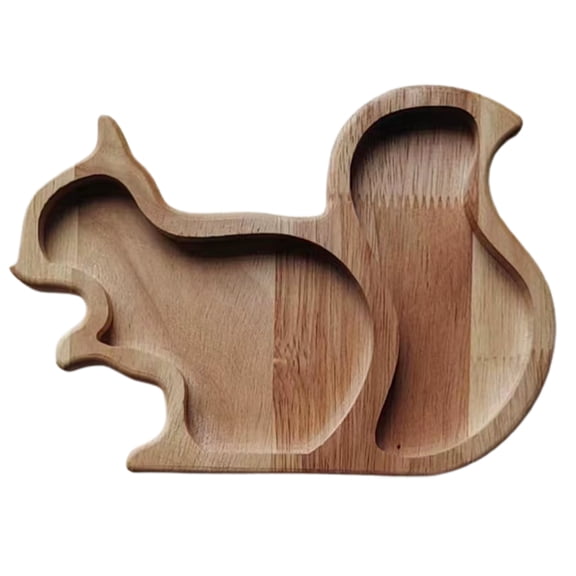 Homelife Serving Tray Easy to Clean Reusable Food Grade Eco-friendly Space-saving Keep Tidy Various Shapes Squirrel Wooden Snack Tray Living Room Accessories