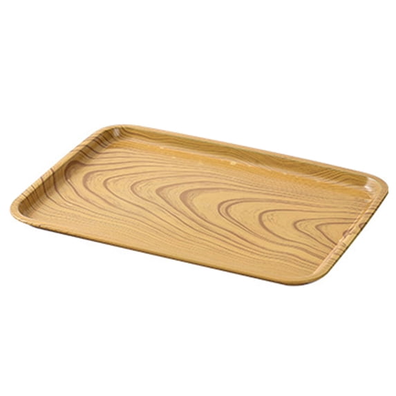 Homelife Spit Bone Dish Imitation Wood Grain Stackable Retro Food Grade Fruit Snack Cake Tray Dining Table Plate for Dining Room