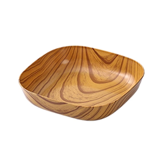 Homelife Spit Bone Dish Imitation Wood Grain Stackable Retro Food Grade Fruit Snack Cake Tray Dining Table Plate for Dining Room