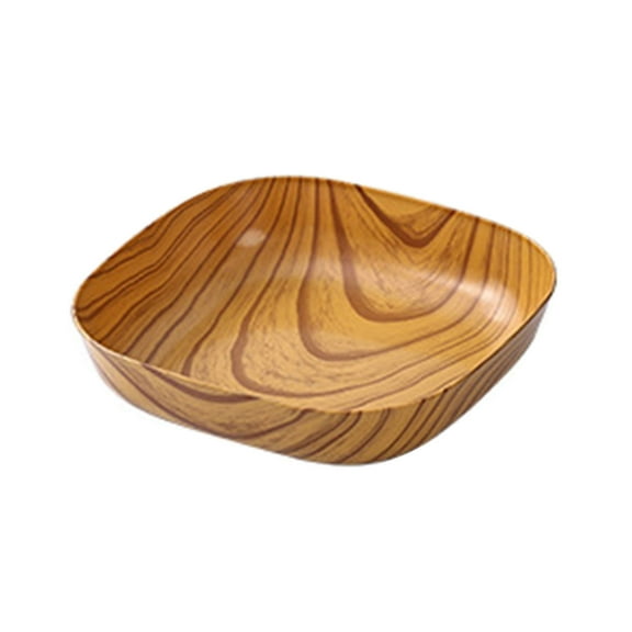 Homelife Spit Bone Dish Imitation Wood Grain Stackable Retro Food Grade Fruit Snack Cake Tray Dining Table Plate for Dining Room