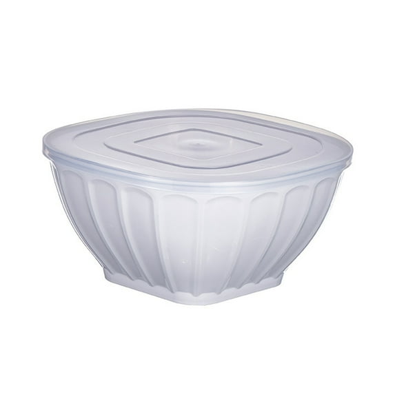 Homelife Stackable Square Plastic Bowl with Lid Large Opening Space-saving Meal Prep Salad Bowl Kitchen Supply