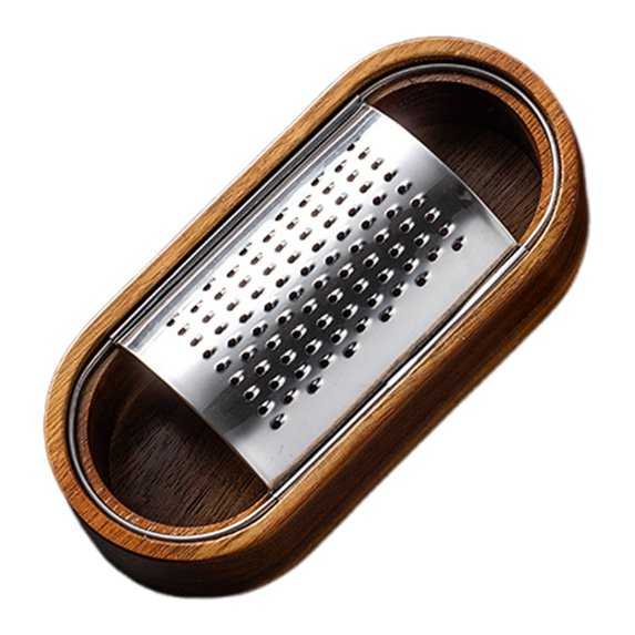 Homelife Stainless Steel Cheese Grater with Wood Handle Sharp Blades Efficient Cheese Grating Tool for Cheese Chocolate Fruits Handheld Grater Spoon Grater