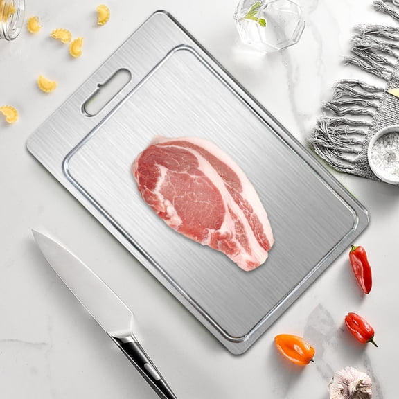 Homelife Stainless Steel Cutting Board Double-Sided Chopping Boards for Kitchen Heavy Duty Meat Fruit Vegetable Slicing Board