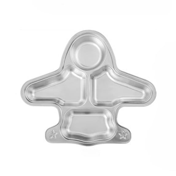 Homelife Stainless Steel Dinner Plate for Kids Cartoon Design Divided Tray Food-Grade Safe Durable Children Compartment Serving Snack Dishes