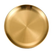 Homelife Stainless Steel Dinner Plates Round Salad Serving Plate Easy to Clean Pizza Fruit Bowl for Home Kitchen Outdoor Camping BBQ