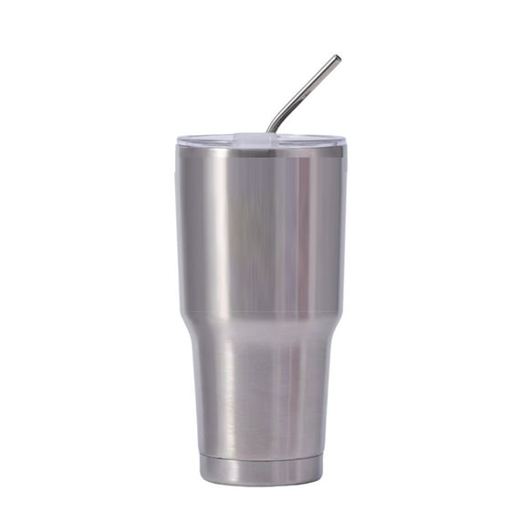 Homelife Stainless Steel Ice Cup 900ML Large Capacity Insulation Tumbler with Straw Car Coffee Cup for Hot Cold Drinks Water Tea Milk Office Outdoor Insulated Bottle