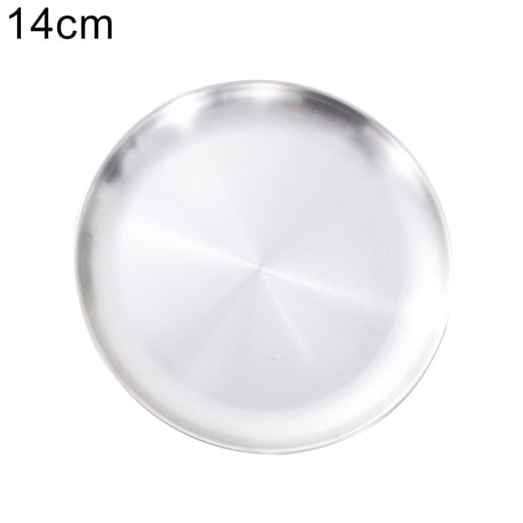 Homelife Stainless Steel Matte Round Dining Plate Tableware Dessert Pizza Dish Fruit Tray