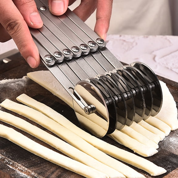 Homelife Stainless Steel Pizza Cutter Wheel Professional Adjustable Width Cookie Pastry Cutter Dough Divider for Home Kitchen Restaurant Baking School