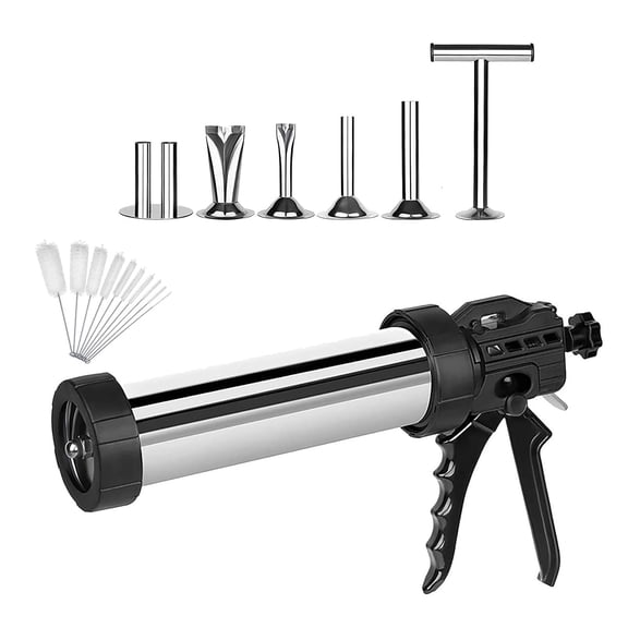 Homelife Stainless Steel Sausage Maker Kit Professional Beef Jerky Shooter for Ground Meat Large Capacity Jerky Maker with Meat Pusher Brushes Sausage Machine Set for Homemade Snacks