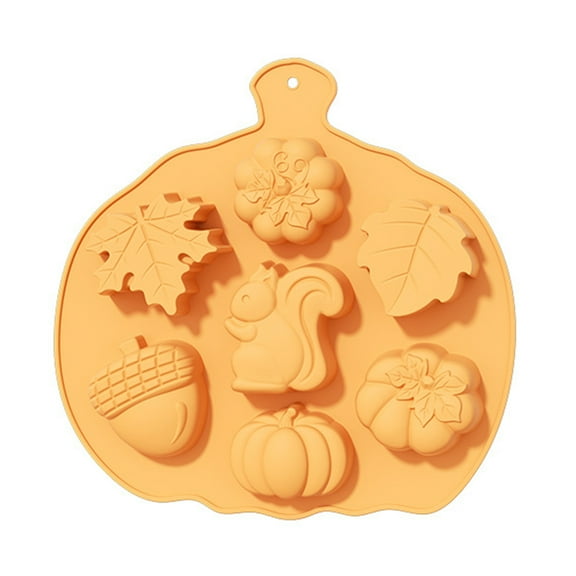 Homelife Thanksgiving Silicone Cake Mold for Pumpkin Fall Leaf Shapes Reusable Flexible Chocolate Mold Heat Resistant Baking Tool for Fall Harvest Theme Party Candy Making