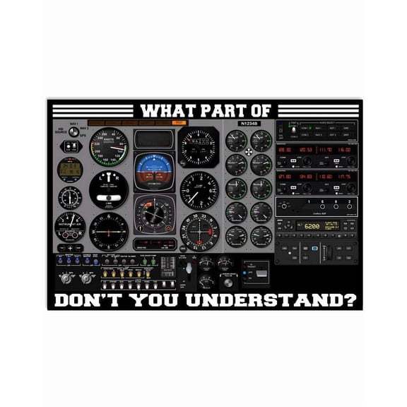 Homelight What Part of Don't You Understand Poster, Funny Pilot Cockpit Indicator Gifts for Men Women Horizontal Poster for Birthday, Christmas