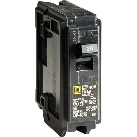 Square D HomeLine 20 amps Surge Single Pole Circuit Breaker