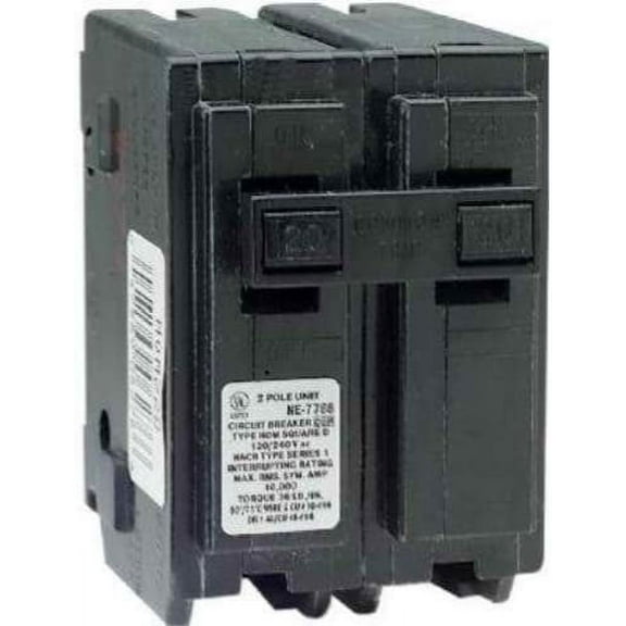 Square D Homeline Double Pole Circuit Breaker - Homeline Breaker - Multicolor