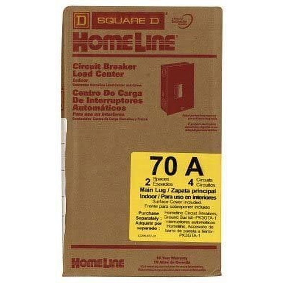 Square D Homeline Main Lug Load Center - Electrical Load Center - Gray  Residential Use, Standard Application