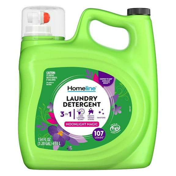 Homeline Moonlight Magic 3 in 1 Liquid Laundry Detergent (Pack 1) - 107 Loads, 154fl