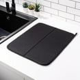 thumbnail image 1 of Homelka Dish Drying Mats for Kitchen Counter, Super Absorbent Microfiber Dish Drainer for Various Purposes, Stylish and Effective, Quick Dry Dish Mat, 17"x14", Black, 1 of 6