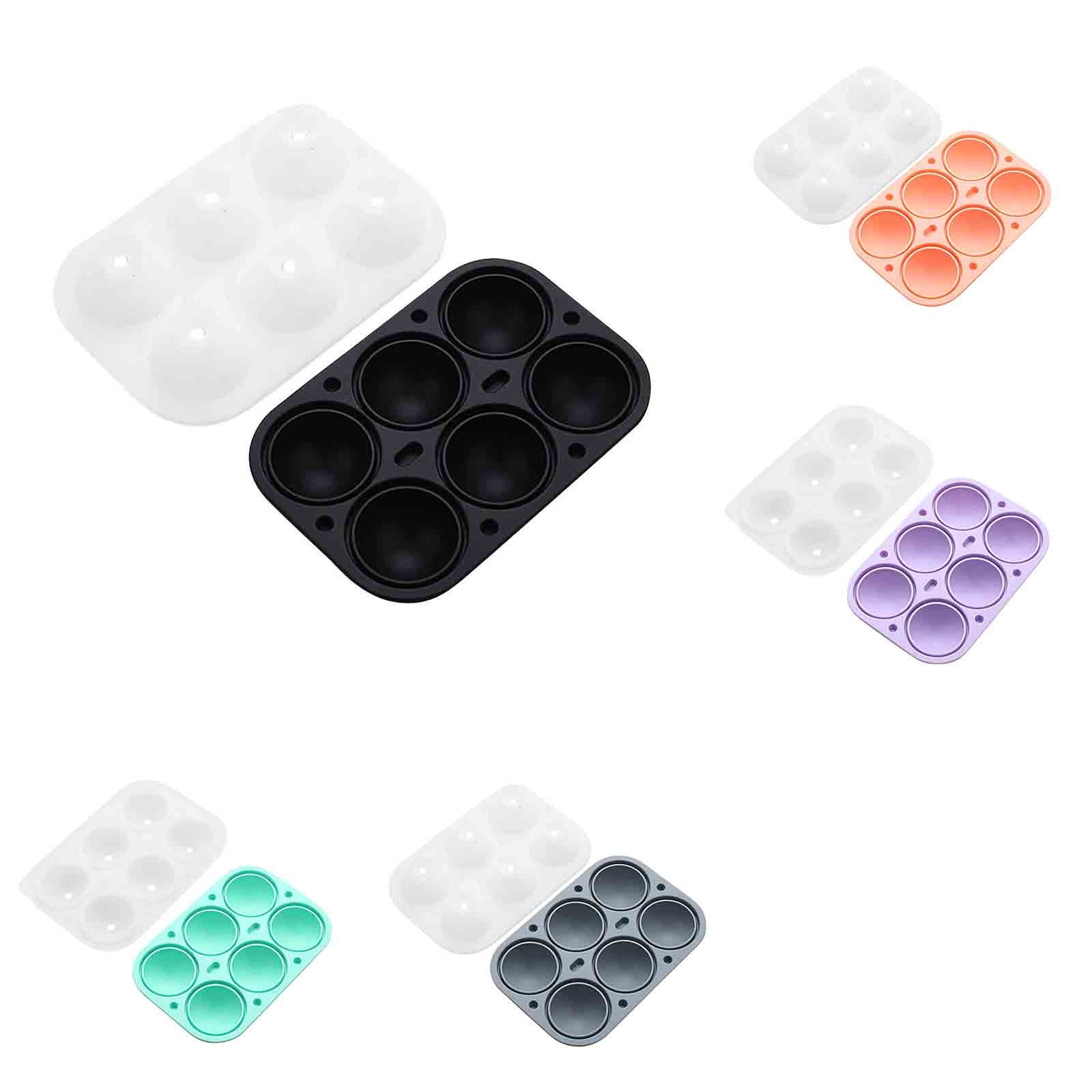 Homellea 5 Pack Ice Ball Mould, 6 Hole Round Sphere Ice Cubes Tray, Silicone Ice Block Maker for Freezer, Flexible Easy Release Ice Mold for Home Kitchen Bar Party