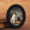 thumbnail image 1 of Homellea Black Halloween Art Photo Frame, 5.26 Inch Wooden Tabletop Picture Frame with Spooky Print for Desk, Shelf, Mantel, Wall, Entryway and Party Decor, 1 of 8