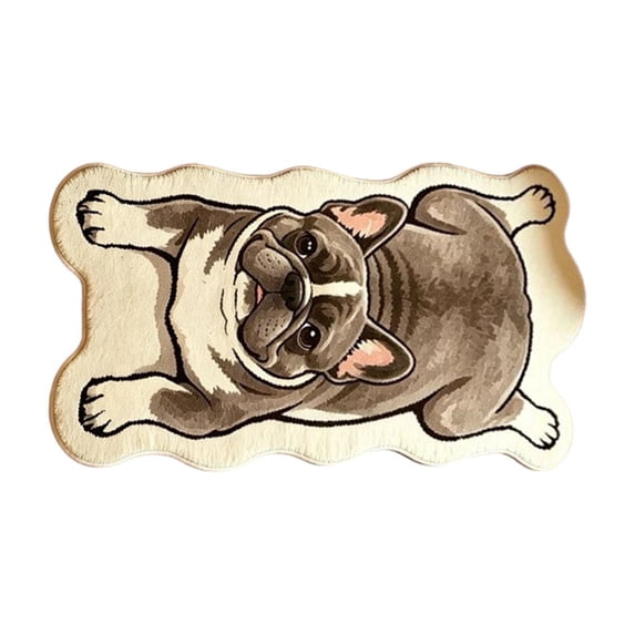 Homellea Dog Shaped Floor Mat 23.6 x 15.7 in, Polyester Puppy Area Rug for Living Room Bedroom Bathroom Kitchen Entryway, Animal Theme Carpet and Cute Home Accent Decor