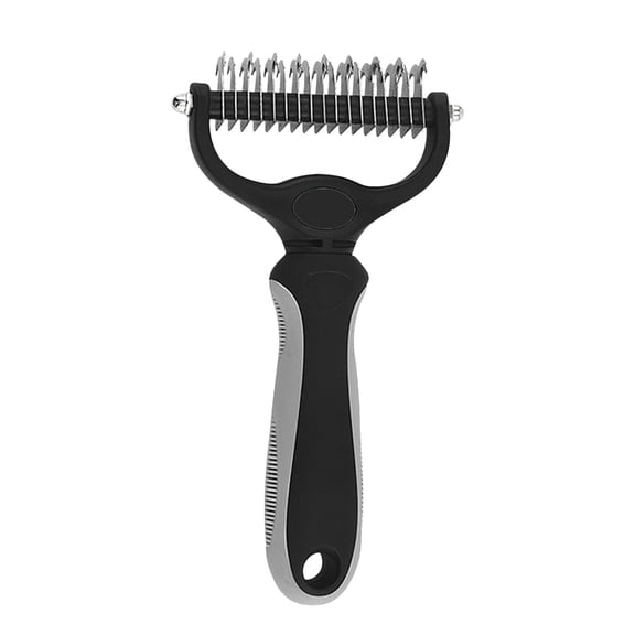 Homellea Double Sided Dog Cat Brush, Stainless Steel Deshedding Tool, Dual-Sided Pet Pro Grooming Tool, Cat Brush Rake and Long Haired Dog Brushes, Pets Grooming Combing Hair Tools