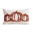 thumbnail image 1 of Homellea Fall Pumpkin Throw Pillow Cover, 20 x 12 Inch Cream Rectangular Cushion Case with Blue Tufted Embroidered Pumpkins for Sofa, Couch, Bed, Chair, Halloween and Thanksgiving Decor, 1 of 6